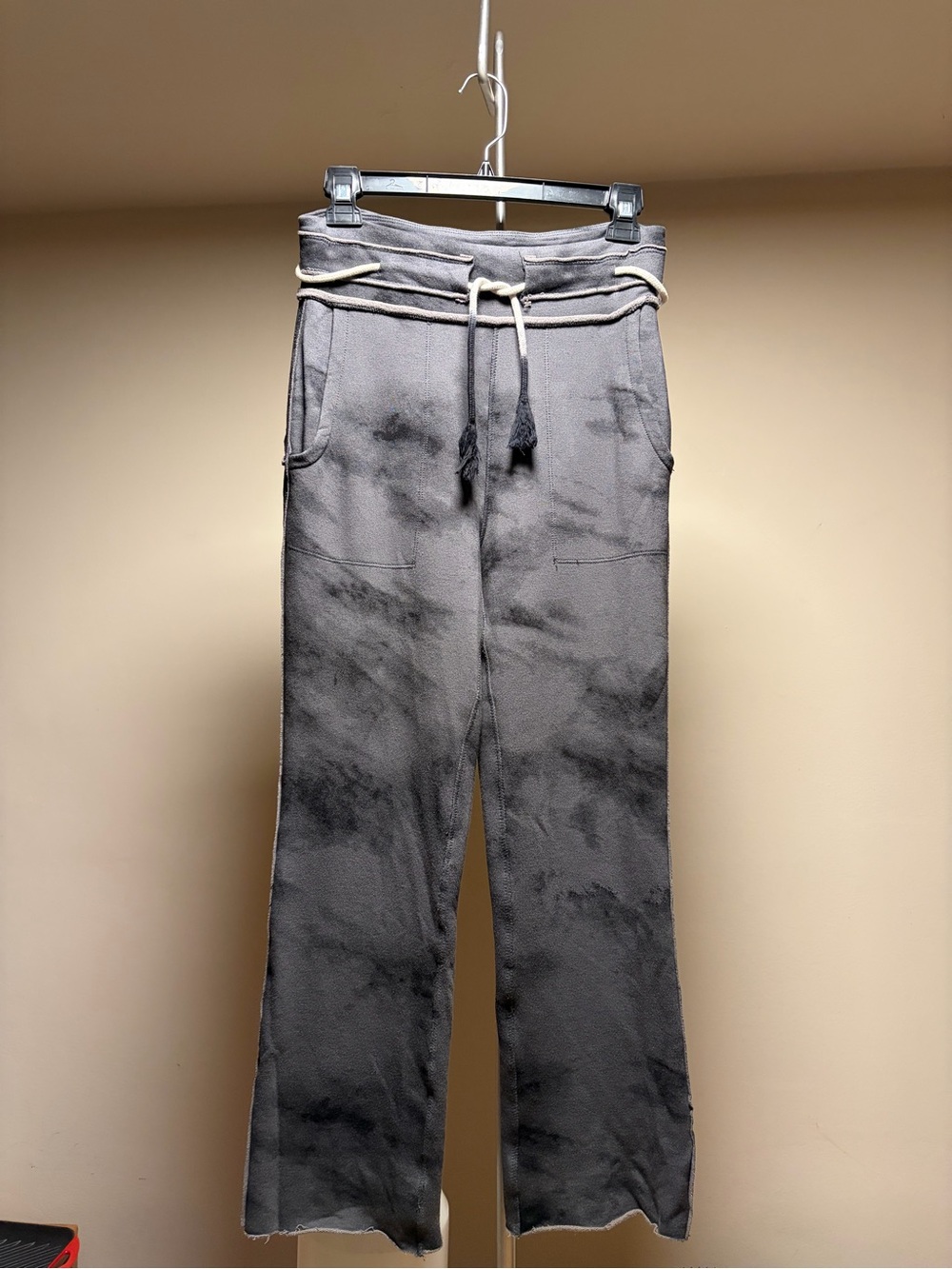 FP Movement by Free People Tie-Dye Wide Leg Track Pants - Charcoal -XS